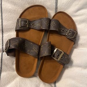 Upcycled louis vuitton sandals 7.5